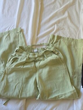 Zara Light Green Men's Drawstring Jogger Pants